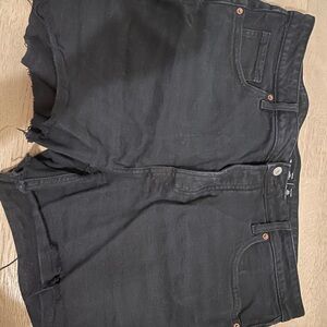 Black Denim Cutoff Shorts